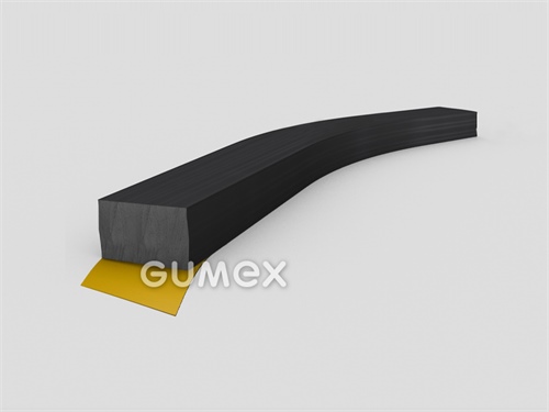 Pryžový profil obdélníkový samolepicí, 2x20mm, 70°ShA, EPDM, -40°C/+100°C, černý